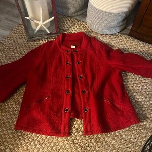 *GORGEOUS VTG Women’s 100%  WOOL COAT, Specialty Boutique Made Red
